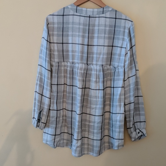 Cloth n Stone Plaid fleece tunic top - Picture 5 of 5